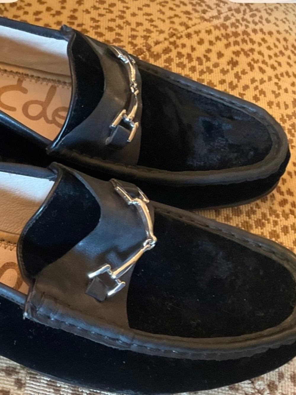 Sam Edelman Women Shoes 10.5 Black Velvet Leather Trim Loraine NWOB Retail $150